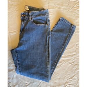L.L.Bean Classic Fit Jeans Women 8 Reg Blue  High Rise Tapered 507484
